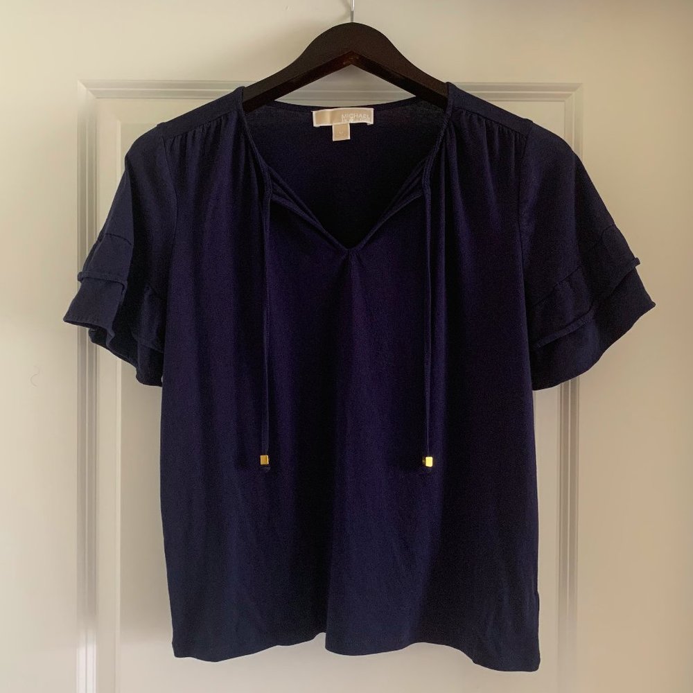 **LAST CHANCE** *NWOT* MICHAEL by Michael Kors Navy Blouse - Picture 2 of 8